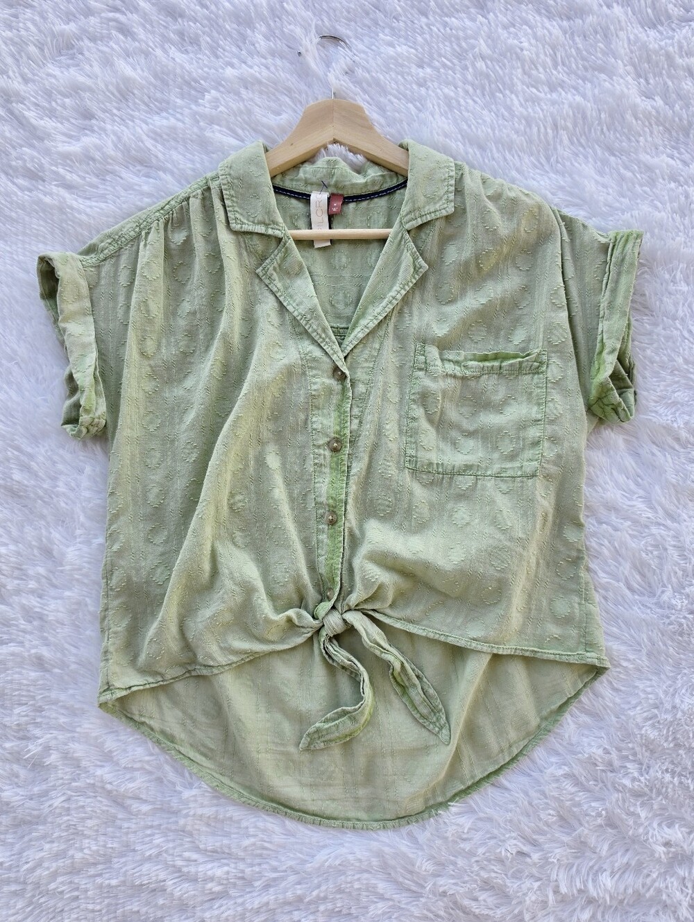Anthropologie Pilcro The Cammie Surf Tie Hem Button Front Blouse‎ - Picture 3 of 10
